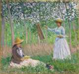 Claude Monet - In the Woods at Giverny Blanche Hoschede at Her Easel with Suzanne Hoschede Reading